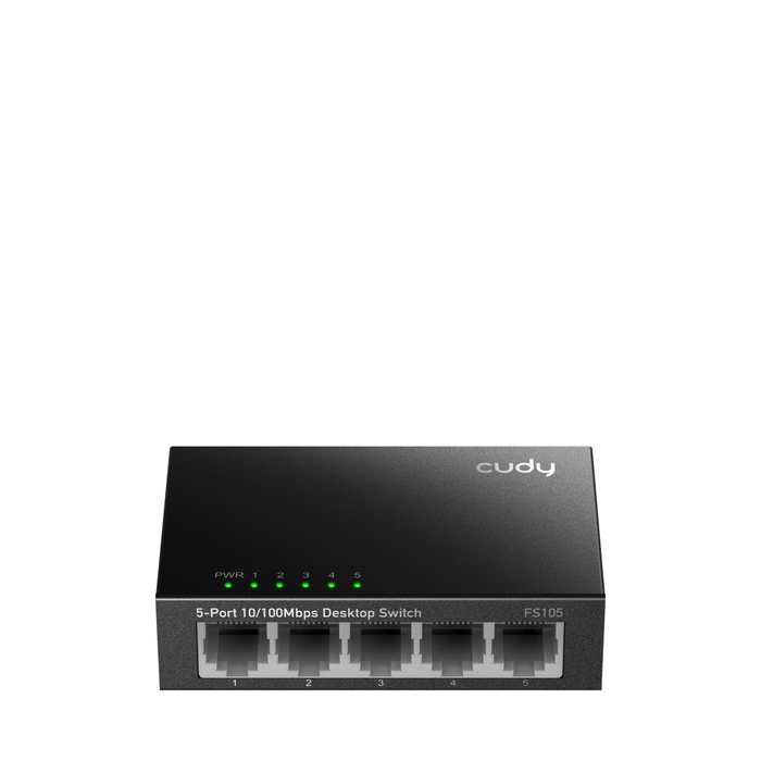 Switch Cudy FS105, 5-port 10/100 Mbps RJ 45, Metal housing, Black