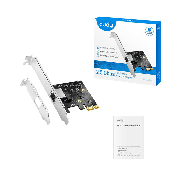 Network card Cudy PE25, PCIe, 10 Mbps/ 100 Mbps/ 1 Gbps/ 2.5 Gbps