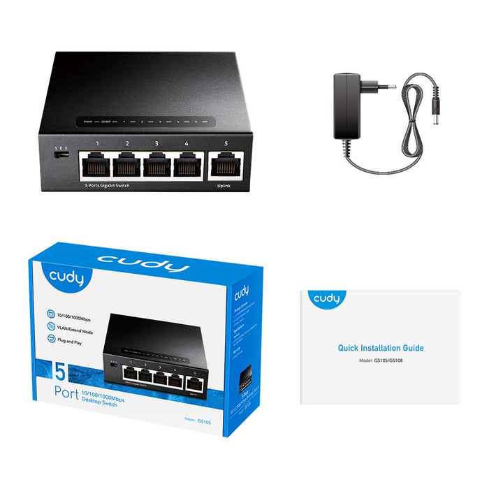 Switch Cudy GS105, 5 ports, 10/100/1000, Auto-MDI/MDIX