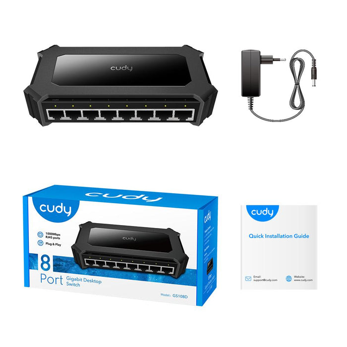 Switch Cudy GS108D, 8 ports, 10/100/1000, Auto-MDI/MDIX