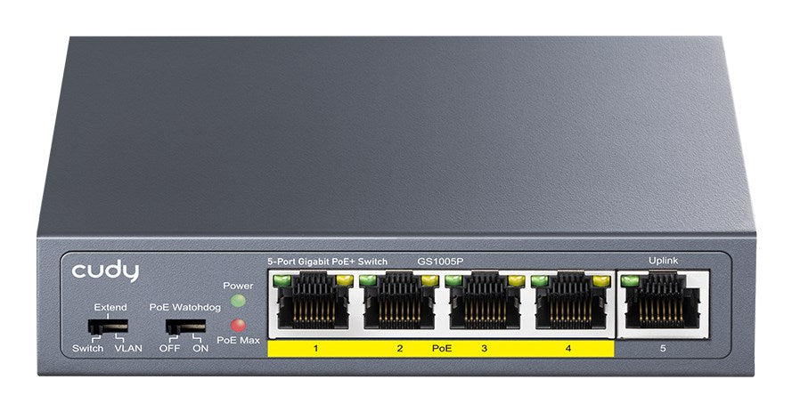 Switch Cudy GS1005P, 5 ports, 10/100/100, PoE+ Switch 60W, Uplink port