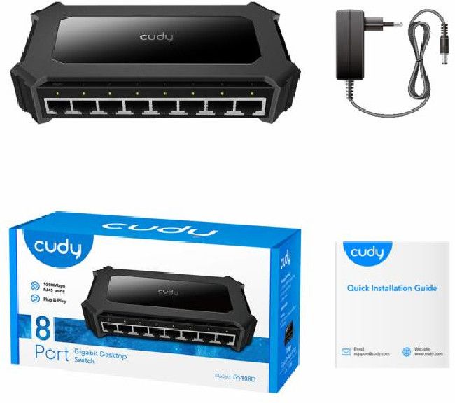 Switch Cudy GS108D, 8 ports, 10/100/1000, Auto-MDI/MDIX