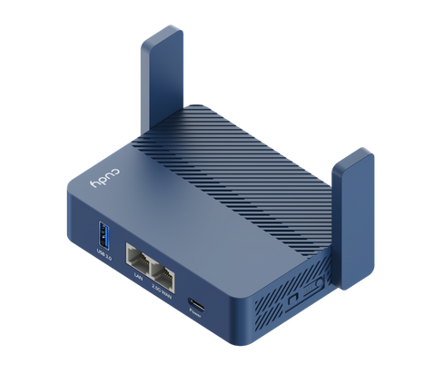 Wireless router Cudy TR3000 VPN Travel router AX3000, 2.5Ghz WAN, USB-C, 2 x antennas, blue