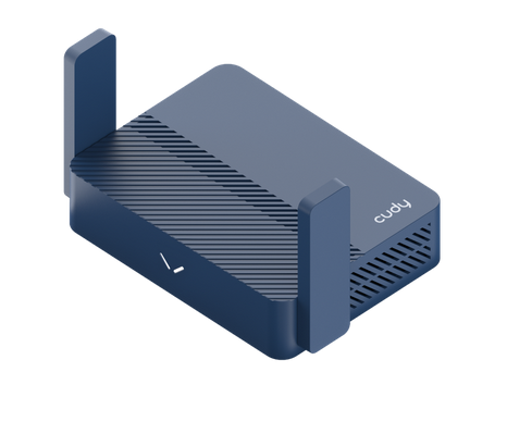 Wireless router Cudy TR3000 VPN Travel router AX3000, 2.5Ghz WAN, USB-C, 2 x antennas, blue