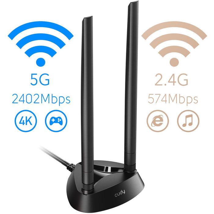 Network card Cudy WE4000, PCIe, 2.4/5 GHz, 574 - 2402 Mbps