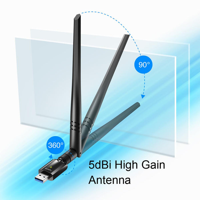 Wireless adapter Cudy WU1400, USB 3.0, 2.4/5 Ghz, External antenna