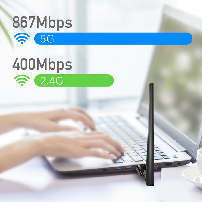 Wireless adapter Cudy WU1400, USB 3.0, 2.4/5 Ghz, External antenna