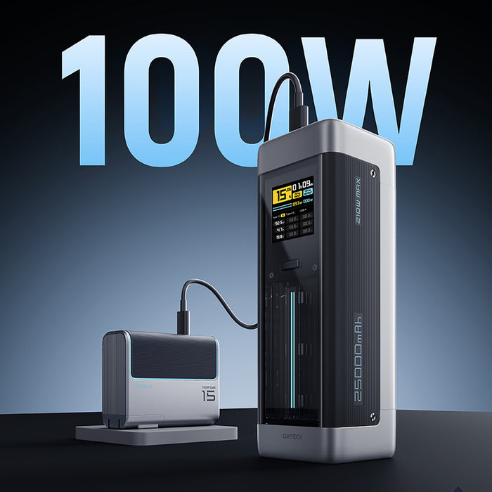 Powerbank Cuktech CUK00P23GLBK 210W 25000mAh Power Bank 2 x USB-C 1 x USB-A - Black