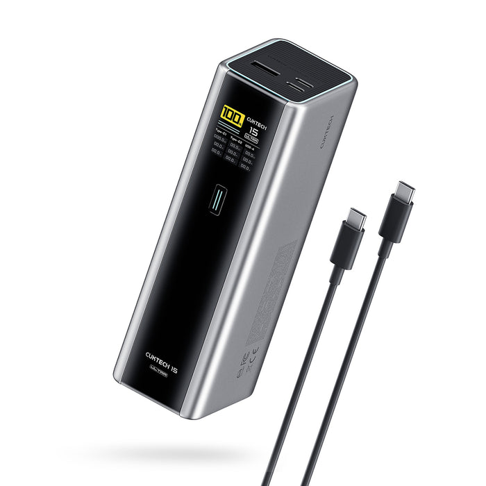 Powerbank Cuktech CKPB200UGLGR 210W 20000mAh 2 x USB-C 1 x USB-A - gray
