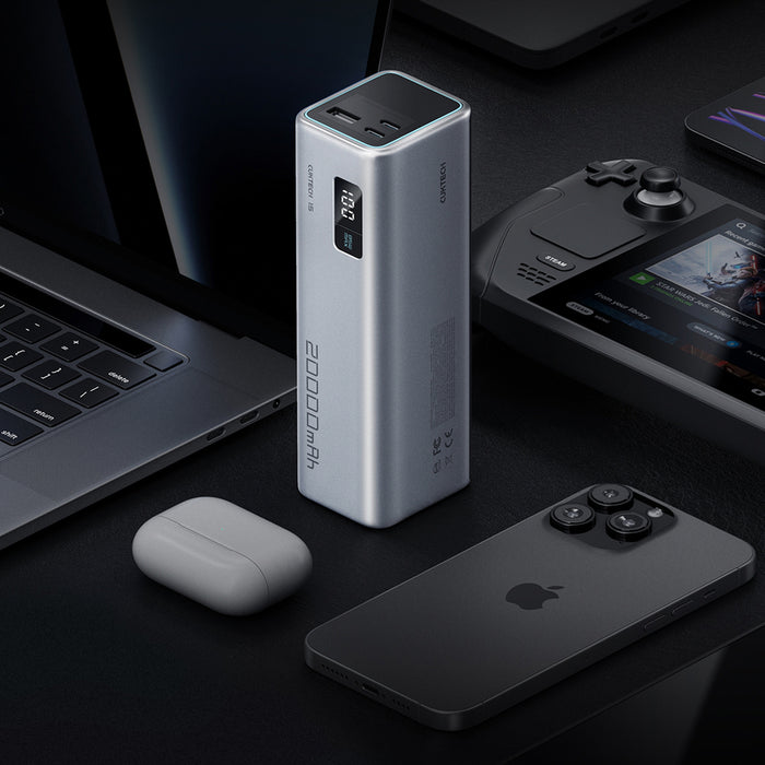 Powerbank Cuktech CUKP200XGLGR 85W 20000mAh 2 x USB-C 1 x USB-A - gray