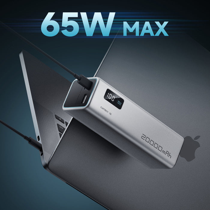 Powerbank Cuktech CUKP200XGLGR 85W 20000mAh 2 x USB-C 1 x USB-A - gray
