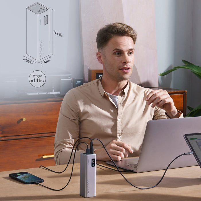 Powerbank Cuktech CUKP200XGLGR 85W 20000mAh 2 x USB-C 1 x USB-A - gray