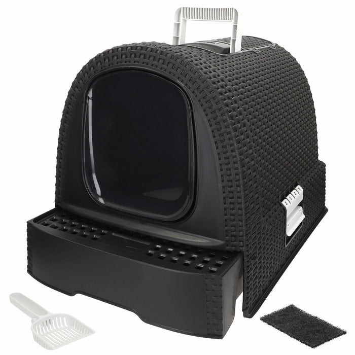 Cat Litter Box Curver Anthracite 51 x 38,5 x 39,5 cm Plastic (Plastic)