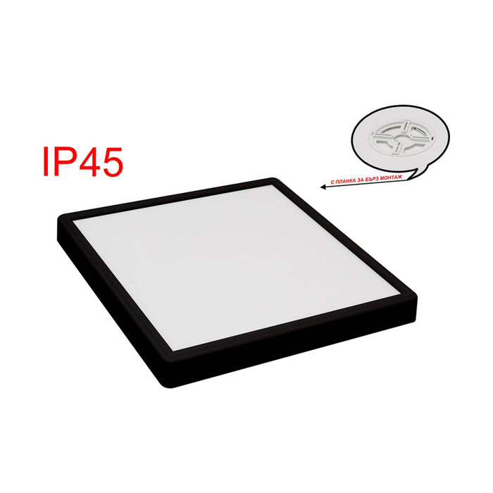 LED PANEL SQUARE 24W 3000-6500K IP45 WITH KEY BLACK D-IL
