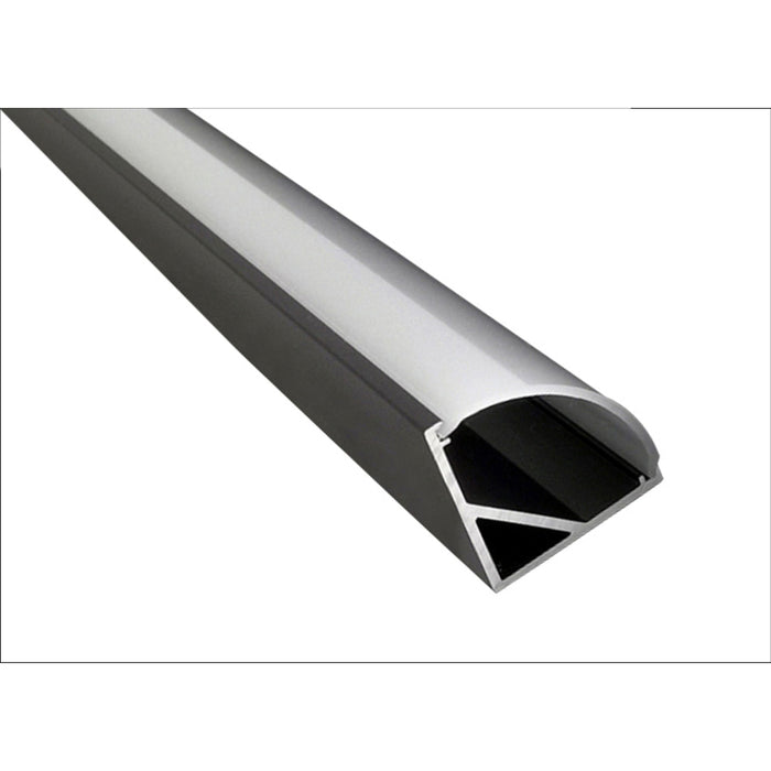 ALUMINUM PROFILE FOR LED STRIP CORNER BLACK MAT 2M D-IL