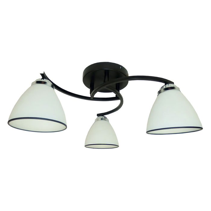 CHANDELIER THREE E27 BLACK/CHROME D-IL POCULUM