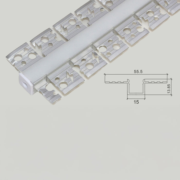 ALUMINUM PROFILE FOR INSTALLATION OVER FLEXIBLE CARDBOARD D-IL
