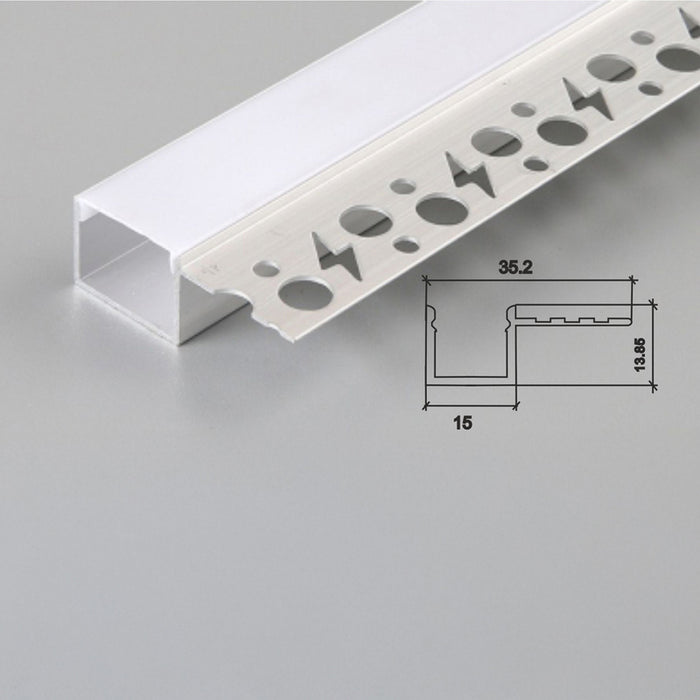 ALUMINUM PROFILE FOR INSTALLATION OVER CARDBOARD CORNER D-IL