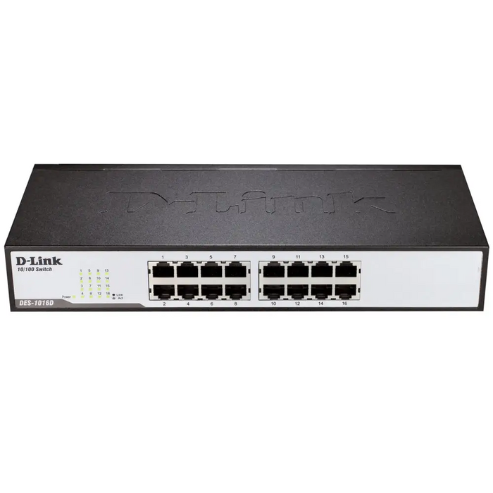 D-Link 16-Port 10/100Mbps Fast Ethernet Unmanaged Switch rack mountable - Неуправляеми комутатори<<<D-LINK мрежови