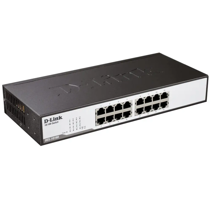 D-Link 16-Port 10/100Mbps Fast Ethernet Unmanaged Switch rack mountable - Неуправляеми комутатори<<<D-LINK мрежови