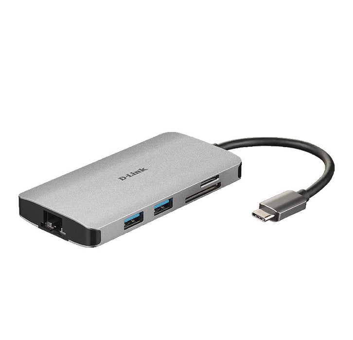 D-Link 8-in-1 USB-C Hub with HDMI/Ethernet/Card Reader/Power Delivery - USB и FireWire продукти<<<D-LINK мрежови