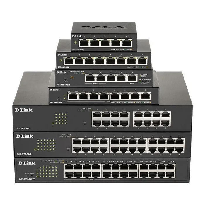 D-Link DGS 1100-08PV2 - switch - 8 por - Switch - CLI Managed<<<Мрежи<<<Мрежи и умен дом<<<ALSO