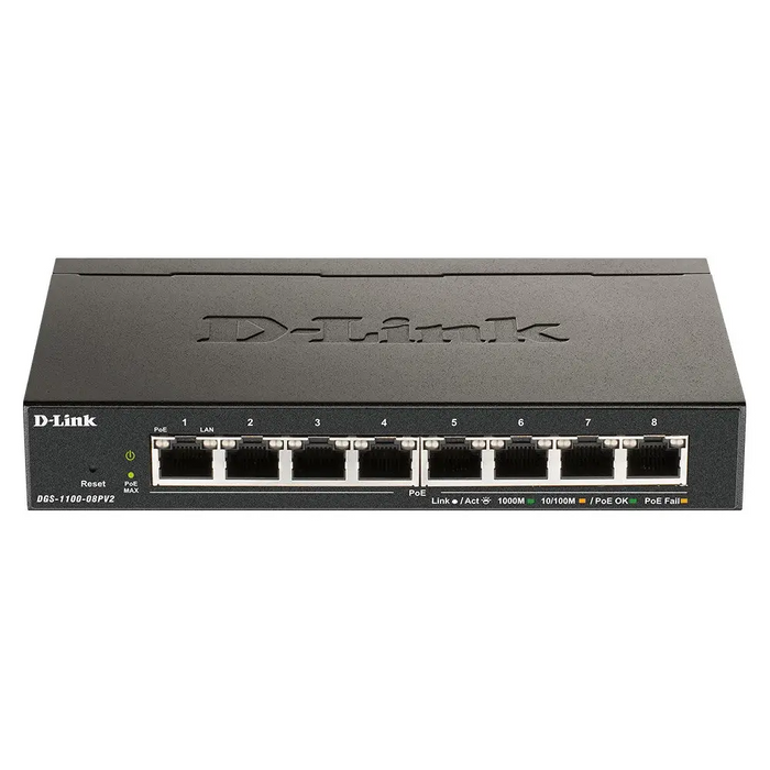 D-Link DGS 1100-08PV2 - switch - 8 por - Switch - CLI Managed<<<Мрежи<<<Мрежи и умен дом<<<ALSO