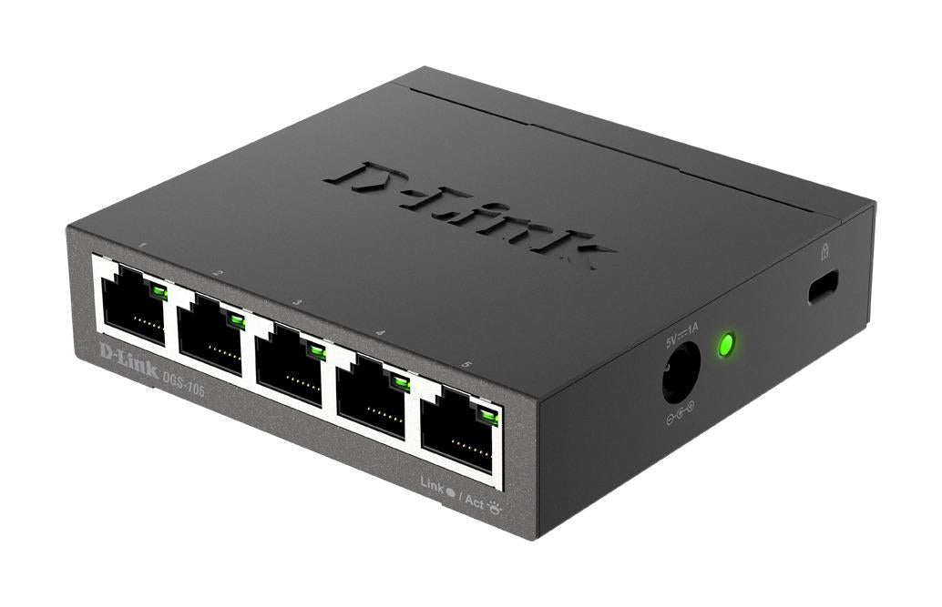 Switch D-Link DGS-105/E, 5 ports, 10/100/1000, Gigabi, metal housing