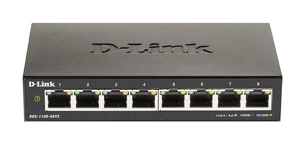 Switch D-Link DGS-1100-08V2, 8-port 10/100/1000 Gigabit Smart Switch, managed