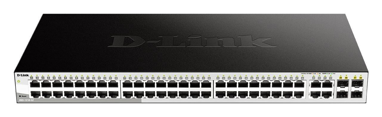 Switch D-Link DGS-1210-52, 48 port 10/100/1000 Base-T port with 4 x 1000Base-T /SFP ports, controllable, for installation in a cabinet