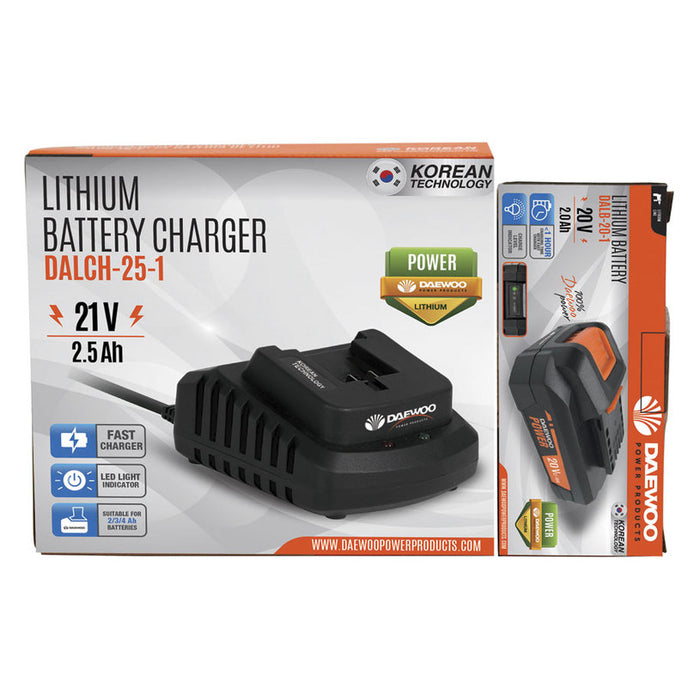 BATTERY AND CHARGER 20 V 2 AH DAEWOO U-FORCE START PACK LI-1