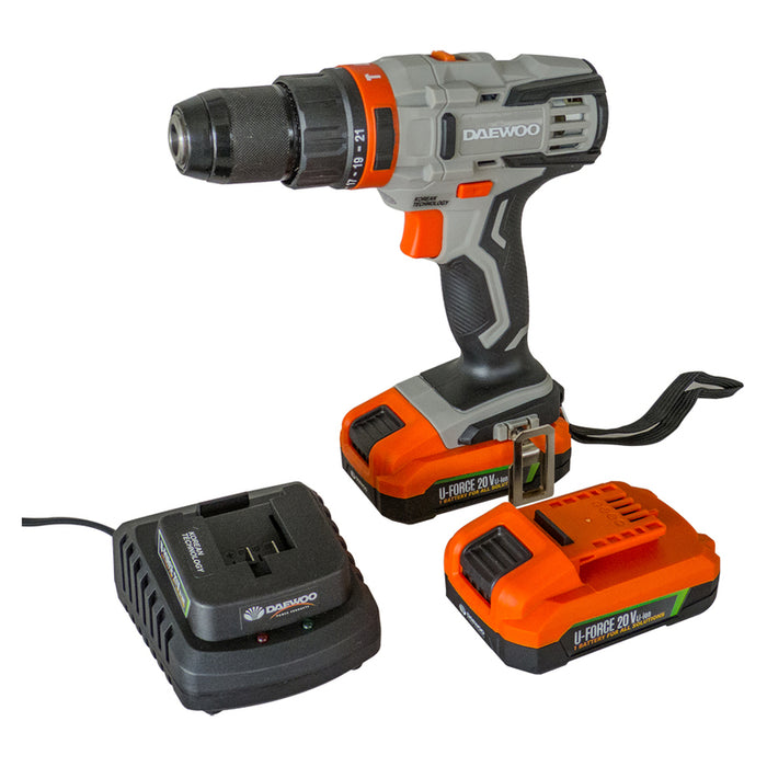CORDLESS IMPACT DRILL DAEWOO DALD18-M1-KIT 20 V, 44.00 nm, NUMBER OF BATTERIES 2, 2.00 Ah, SUITCASE