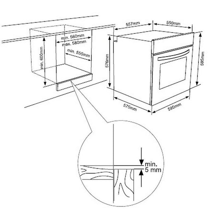 Built-in oven Daewoo O6HD51H1BG***, 69, A, Mechanical, Steam cleaning