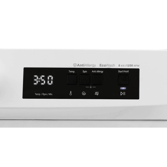 Washing machine Daewoo WM812T1WB0BG*** , 1200 rpm, 8.00 kg, B , White