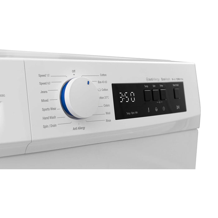 Washing machine Daewoo WM812T1WU0BG*** , 1200 rpm, 8.00 kg, D , White