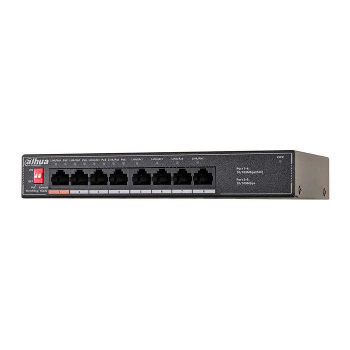 Dahua Technology PoE SF1008LP Unmanaged L2 Fast Ethernet (10/100) Power over Ethernet (PoE) Black