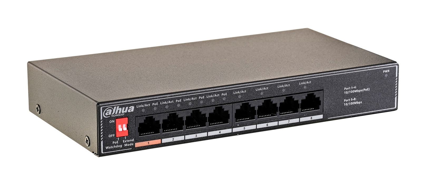 Dahua Technology PoE SF1008LP Unmanaged L2 Fast Ethernet (10/100) Power over Ethernet (PoE) Black