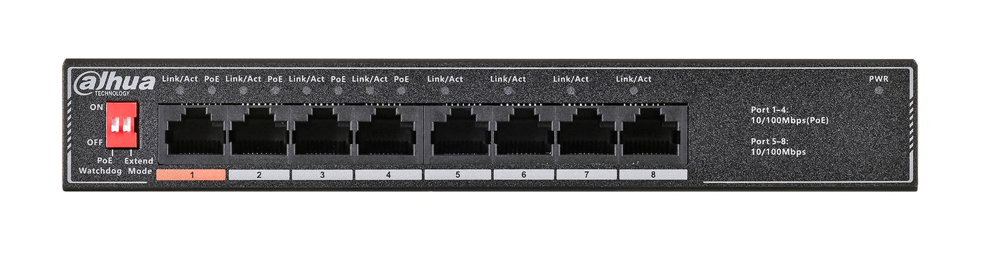 Dahua Technology PoE SF1008LP Unmanaged L2 Fast Ethernet (10/100) Power over Ethernet (PoE) Black