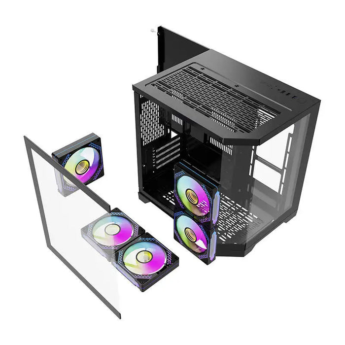 Darflash FT350 computer case + 5 aRGB fans (black) - With fan<<<PC Cases<<<Gaming<<<InnproXML