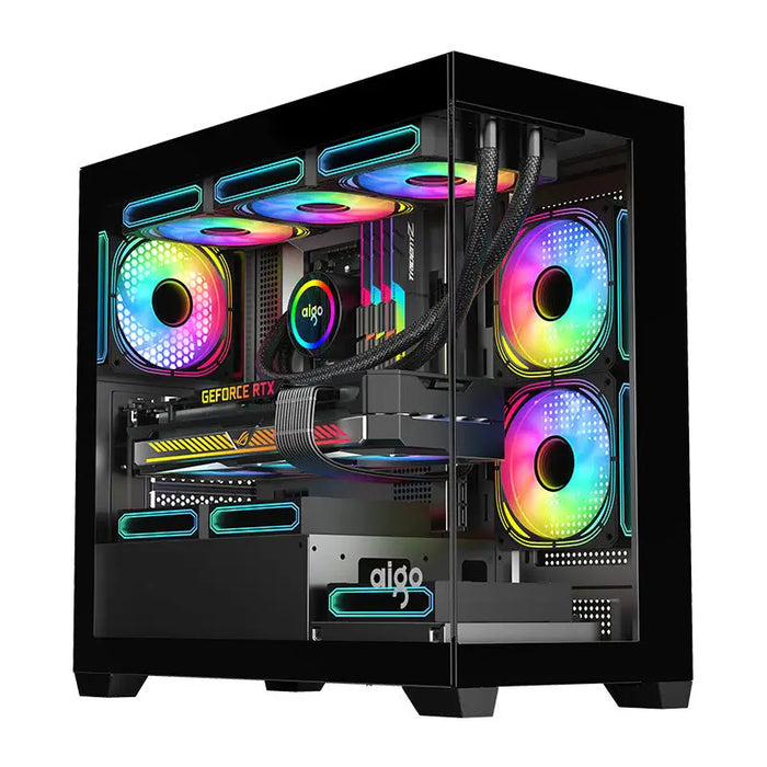 Darkflash C218M computer case + 6 ARGB fans (black) - With fan<<<PC Cases<<<Gaming<<<InnproXML