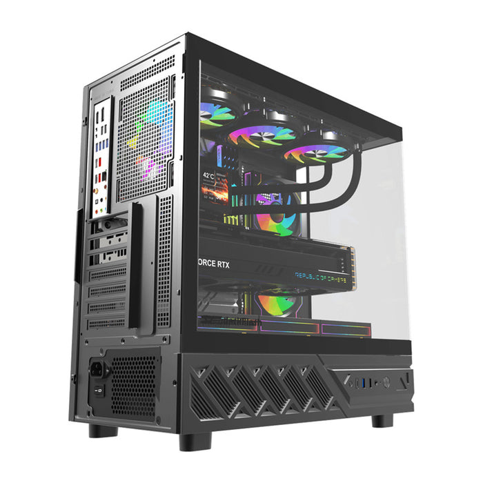 DarkFlash DS950V computer case with display (black) + 6 fans
