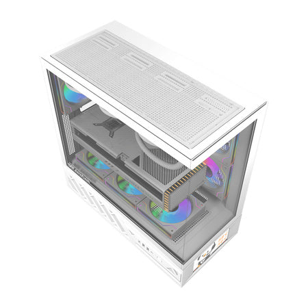 DarkFlash DS950V computer case with display (white) + 6 fans