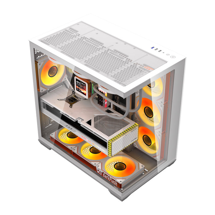 DarkFlash C280 computer case (white) + 7 fans