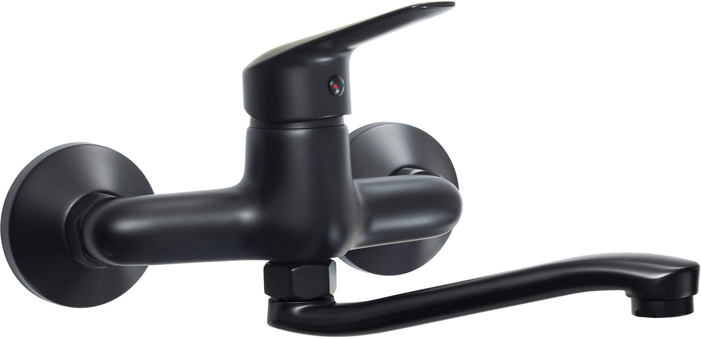 Wall-mounted washbasin mixer