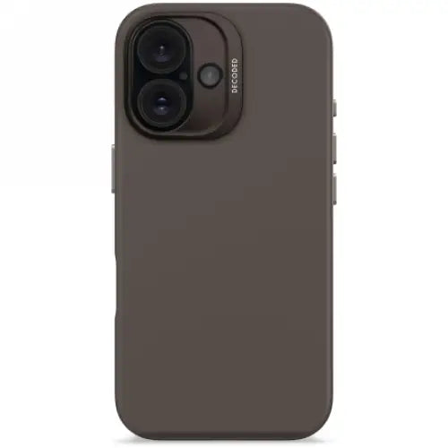 Decoded AntiMicrobial Silicone Backcover with MagSafe for iPhone 16 - Dark Brown - Cell phone cases
