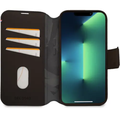 Decoded Detachable Wallet Case Leather with MagSafe with Flip for iPhone 14 Pro - Brown - Cell phone cases