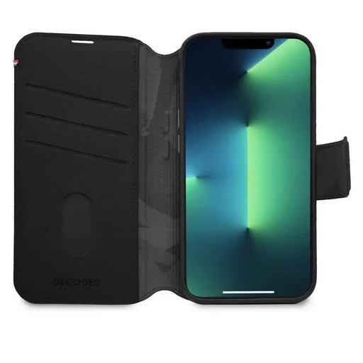 Decoded Detachable Wallet Case Leather with MagSafe with Flip for iPhone 14 Pro Max - Black - Cell phone cases