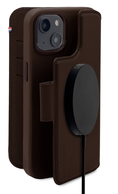 Decoded Detachable Wallet Case Leather with MagSafe with Flip for iPhone 14 Plus - Brown - Cell phone cases