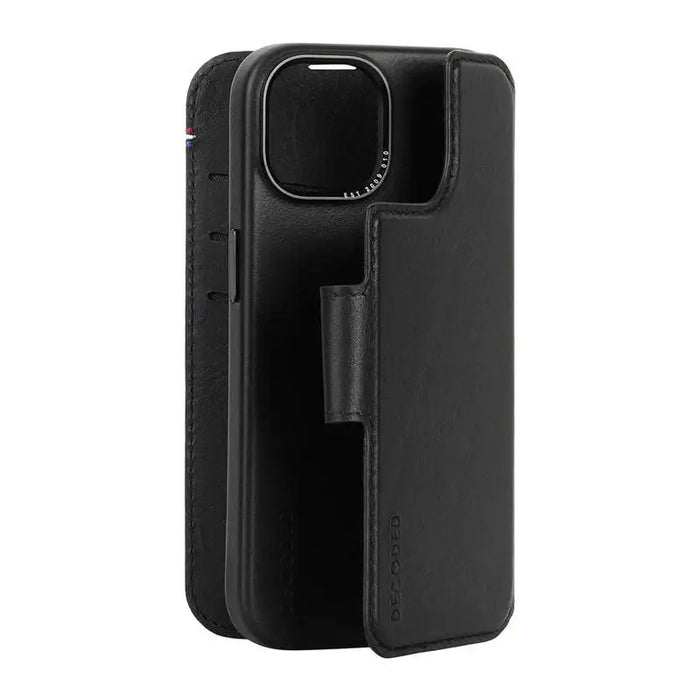 Decoded Detachable Wallet Case Leather with MagSafe for iPhone 15 - Black - Cell phone cases and covers<<<HurtelXML