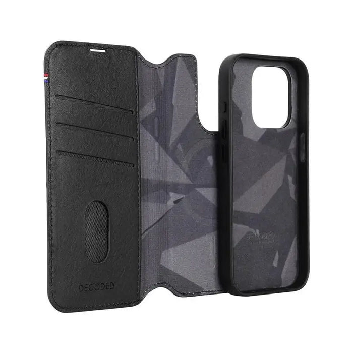 Decoded Detachable Wallet Case Leather with MagSafe for iPhone 15 Pro - Black - Cell phone cases and covers<<<HurtelXML